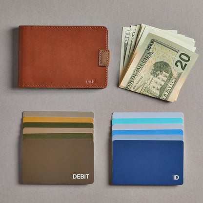 Distil Union Wally Classic RFID Wallet - No ID Window - Slim Bifold Wallet for Men with Money Clip, Premium Leather – Minimalist RFID Card Holder - Holds 12 Cards & 30 Bills - Brown