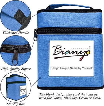 Bianyo 72 Colors Alcohol Markers, Dual Tip Fine & Chisel Art Markers with Blue Carry Case for Adult Coloring Books, Illustration, Blending, Sketching & Drawing