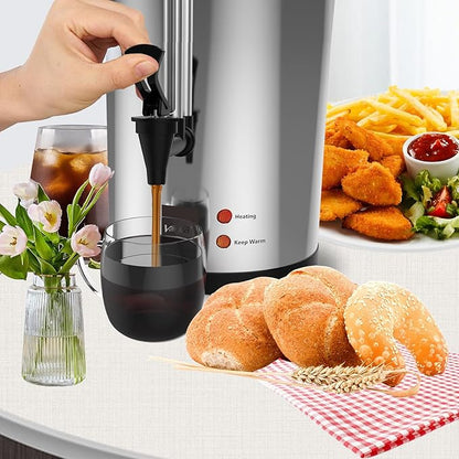Valgus Commercial Stainless Steel Coffee Urn 135-Cup 20L Large Capacity Coffee Maker Hot Water Urn with Percolator Automatic Temperature Control for Large Events, Parties, Weddings