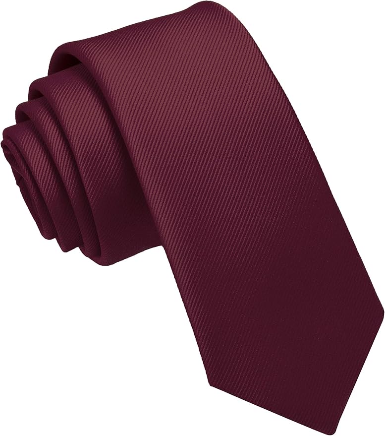 JEMYGINS 2.4" Solid Color Skinny Tie Slim Necktie for Men