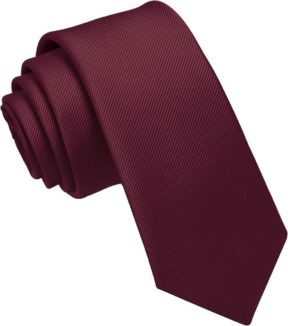 JEMYGINS 2.4" Solid Color Skinny Tie Slim Necktie for Men