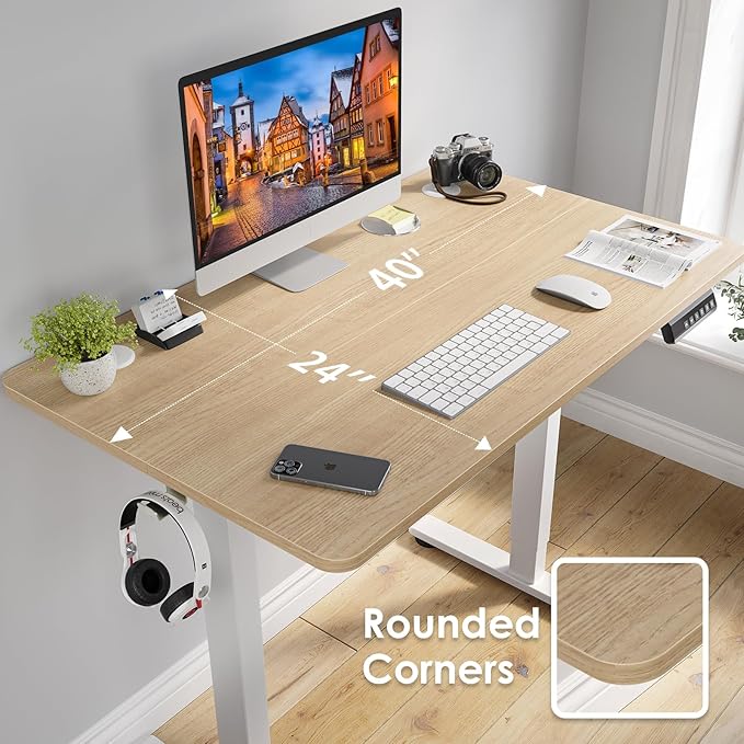 STARY Electric Standing Desk Adjustable Height Sit Stand Home Office Desk with Splice Board