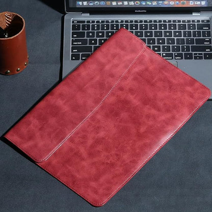 Leather Laptop Sleeve 13 Inch Compatible with MacBook Air M4 M3 M2 M1 2025-2018＆MacBook Pro M2 M1 2025-2016,Wear-Resistant and Scratch-Resistant Protective Case Cover,Red