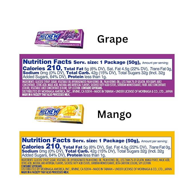 HI-CHEW Variety Sticks, 8-Pack, Soft & Chewy Candy, 1.76oz Each, Bulk Candy Individually Wrapped - Made with Immensely Juicy Fruity Flavors