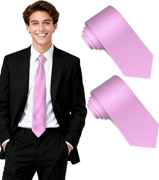 Fineknot Black Ties for Men, Formal Neckties for Men, Solid Color Mens Ties for Business, Wedding, Party, Mens Neck Tie