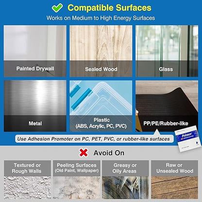 Double-Sided Removable Tape – 1" x 16.5 FT Heavy Duty PE Foam Mounting Tape with Adhesion Promoters – Wall-Safe Waterproof Damage-Free for Posters, Picture Hanging & Painted Walls