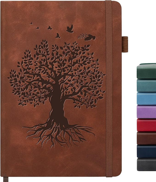 Lined Journal Notebook for Women Men, A5 Hardcover Leather Journals for Writing, 200 Pages Thick Paper, Daily Journal Notebook for Work, School, Note Taking, Business, Travel, College Ruled