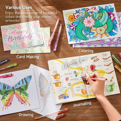 Shuttle Art 360 Pack Gel Pens Set, 180 Colors Gel Pen Set Plus 180 Color Refills Perfect for Adult Coloring Books Doodling Drawing Art Markers