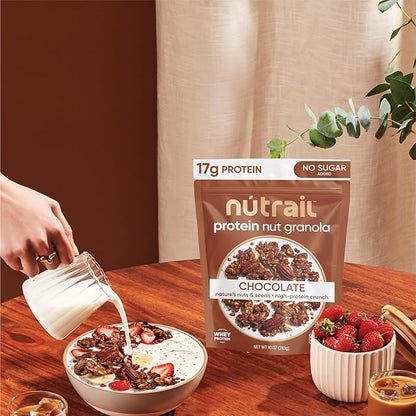 NuTrail 17g Protein Nut Granola Cereal, Variety Pack, No Sugar Added, Keto, Low Carb, Gluten Free, Grain Free, Healthy Breakfast 8 oz. 3 Count