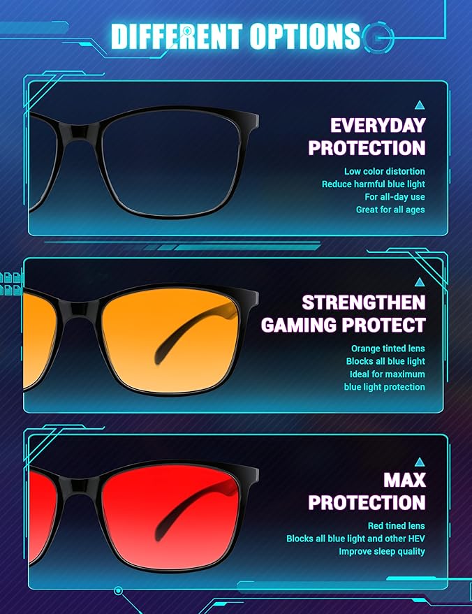 TIJN Sleep Glasses for 99.9% Blue Green Light Blocking for Women Men Dual AR Coating Red Lens for Computer Gaming, TR90