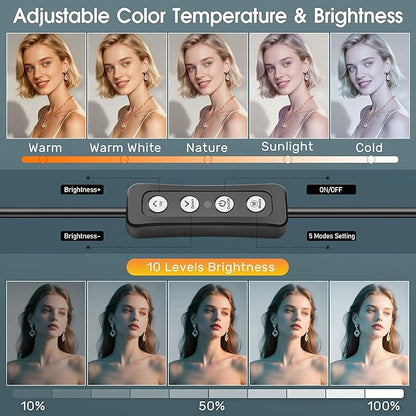 ALTSON 16W 2PCs Video Conference Lighting, LED Streaming Light Clip-On, Zoom Lighting for Computer Monitor Webcam Laptop, Desk Ring Light for Video Recording Podcast, Eye-Caring&360° Rotary Backlight