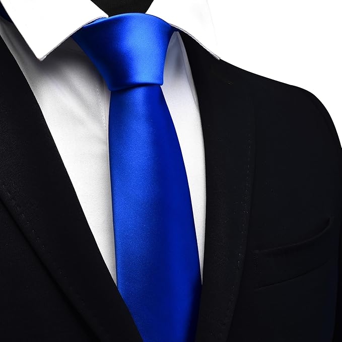 Branduce 3.15"（8cm） Mens Solid Satin Tie Pure Color Necktie for Business and Wedding + Gift Box