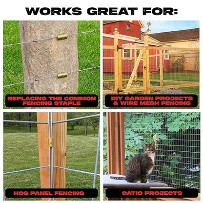Cat's Claw Fasteners 75 Pieces 2" for Softwoods | Replaces Fence Staples Installs Quickly with Power Drill - No Hammer Needed | Durable & Stronger Than Standard Fencing Staples Easy Install