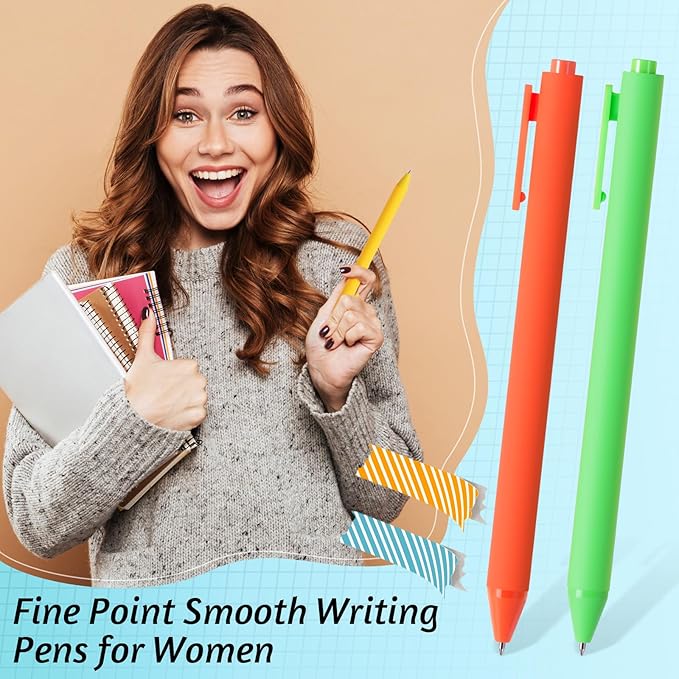 Crtiin Gel Ink Pens Bulk, Black Ink 0.5mm Fine Point Retractable Pen Smooth Writing Office School Supplies for Teacher Server Operation Christmas Charity Donation Thanksgiving