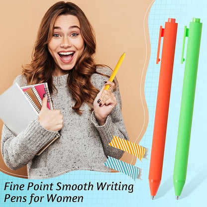 Crtiin Gel Ink Pens Bulk, Black Ink 0.5mm Fine Point Retractable Pen Smooth Writing Office School Supplies for Teacher Server Operation Christmas Charity Donation Thanksgiving