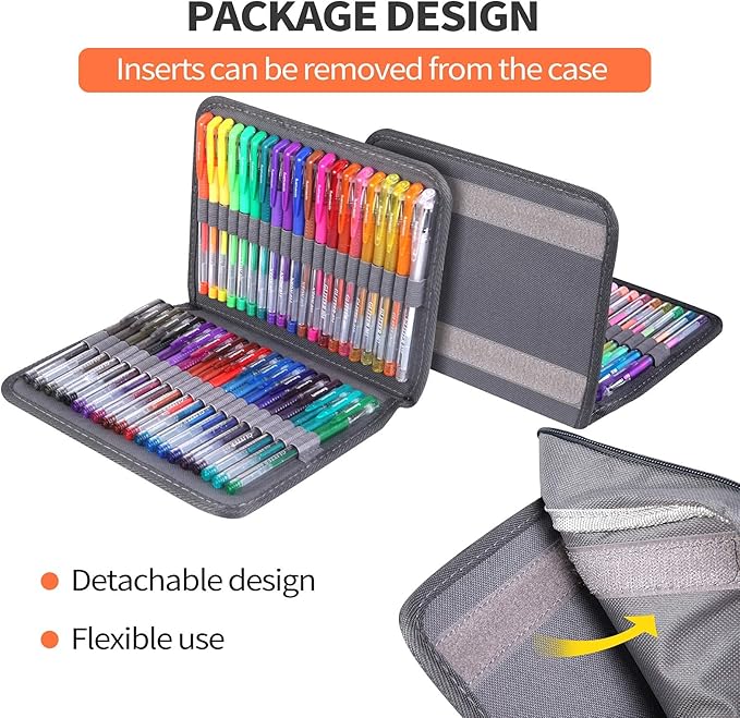 240 Pack Set 120 Colored Gel Pen with 120 Refills, Fine Tip Glitter Gel pens for Kids Adults Coloring Books Drawing Crafts Scrapbooks Bullet Journaling