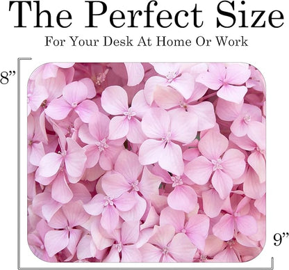 Floral Pattern Flower Mouse Pad Mat Mousepad for Desk Computer Laptop PC Gaming Home or Office Gift for Her Flowers (Pink Hydrangea MP103)