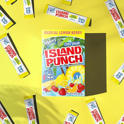 Wyler's Light Island Punch, Radical Lemon Berry, 10 CT