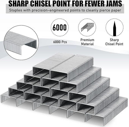 Marspark 10 Pcs Stapler for Desk Office Staplers Bulk with 6000 Staples 25 Sheet Capacity for School Office