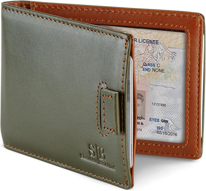 RFID Blocking Slim Money Clip Wallet – Leather Bifold Front Pocket Minimalist Mens Wallet with Money Clip for Men, Small Credit Card Holder Wallet - Travel Wallet with Gift Box