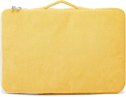 Kinmac Corduroy 360° Protective Water Resistant Laptop Case Bag Sleeve for HP Lenovo Dell ASUS Acer 14 inch Laptop,MacBook Pro 14 inch (Yellow)