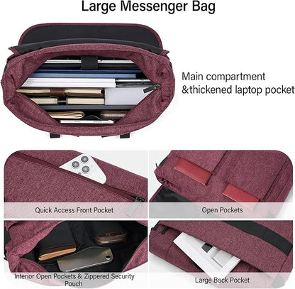 Hanke Durable Messenger Bag for Men with 15.6 Laptop Case, Business Cross Body Bag Briefcase for Women,School Work Tote Bag