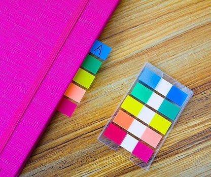 ELII Tabs 1 Inch Sticky Index Tabs,500 Pcs Book Tabs,Writable and Transparent Tabs for Notebooks Page Tabs Colored Page Markers, Tabs for Books, Notebook Tabs, Tabs for Annotating Books (Vibrant)