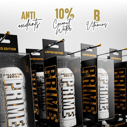PRIME Hydration Collector Series, Sports Drinks, Electrolyte Enhanced for Replenishing Fluids, 250mg BCAAs, B Vitamins, Antioxidants, Low Sugar, 16.9 Fl Oz, 12 Pack