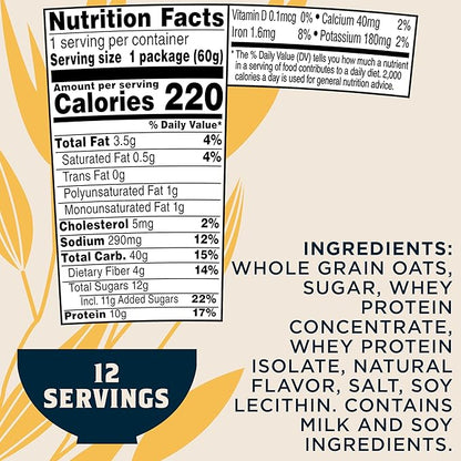 Quaker Instant Oatmeal Express Cups Protein Maple Brown Sugar