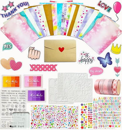 Card Making Supplies For Adults and Kids,Card Making Kits 28 Blank Greeting Cards and Envelopes with Supplies And Stamp Set- Giftable DIY Greeting Card Set- Happy Birthday Christmas Thank You