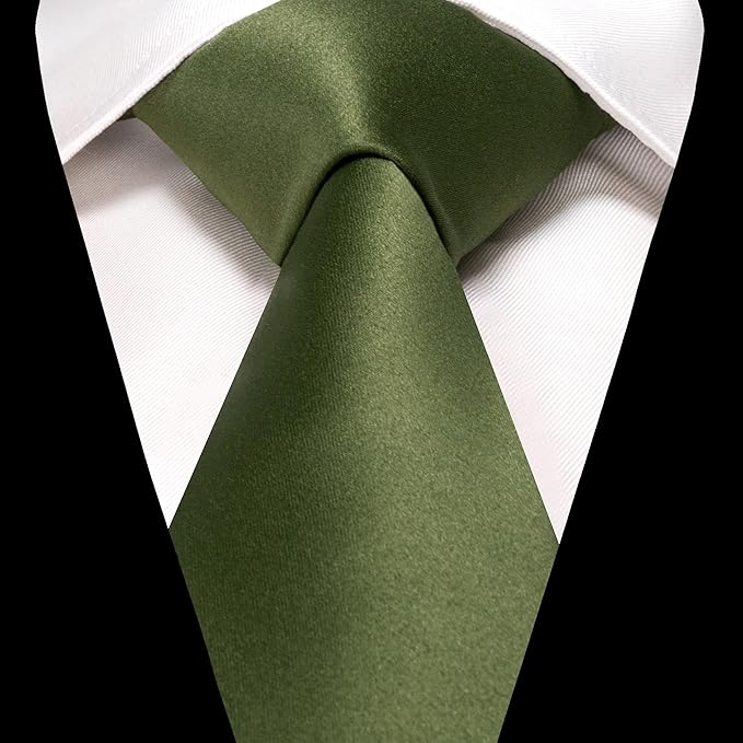 RBOCOTT Solid Color Tie and Pocket Square Hankerchief with Lapel Pin Set for Men