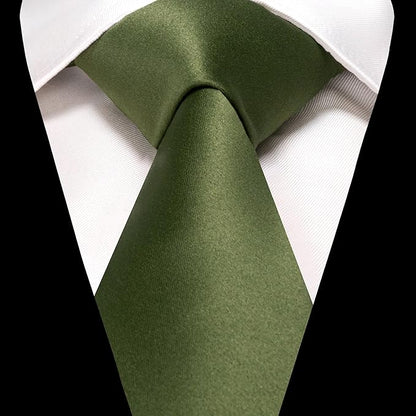 RBOCOTT Solid Color Tie and Pocket Square Hankerchief with Lapel Pin Set for Men