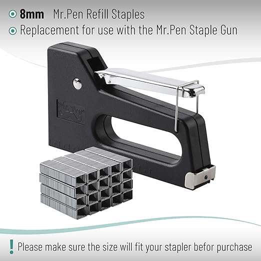 Mr. Pen- Staples for Staple Gun, 3000 Staples, 5/16 inch Staples Refill, Light Duty, 8mm, Staple Refill, Staples for Staple Gun Staples Bulk Staples, Staple Gun Refill Only for Mr. Pen Staple Gun Use
