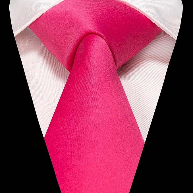 RBOCOTT Solid Color Tie and Pocket Square Hankerchief with Lapel Pin Set for Men