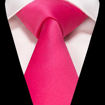 RBOCOTT Solid Color Tie and Pocket Square Hankerchief with Lapel Pin Set for Men