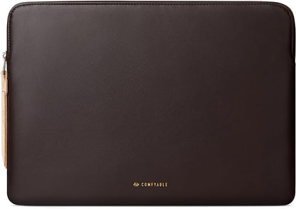 Comfyable Slim Protective Laptop Sleeve Compatible with 13/13.3/14 Inch MacBook Air & MacBook Pro, Mac Travel Case, Laptop Pouch, Slim PU Leather Cover M4/M3/M2/M1 2025-2021, Chocolate