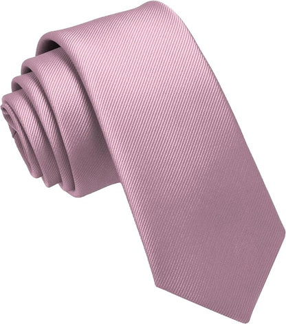 JEMYGINS 2.4" Solid Color Skinny Tie and Pocket Square with Tie Clip Sets for Men (6cm)