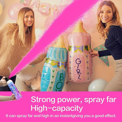 Gender Reveal Fire Extinguisher, Gender Reveal Color Smoke Powder Spray, 4 Pcs Pink Blaster Only for Baby Girl with Pink Smoke Suitable for Gender Reveal Party, 100% Biodegradable Party Supplies