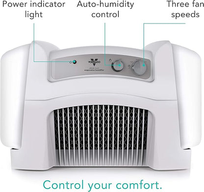 Vornado Evap40 4-Gallon Evaporative Humidifier, Adjustable Humidistat, 3 Speed Settings, Coverage up to 1,000 sqft, 4-Gallon Output (24 Hrs), Dual Tank, Perfect for Home, Bedroom, and Large Spaces