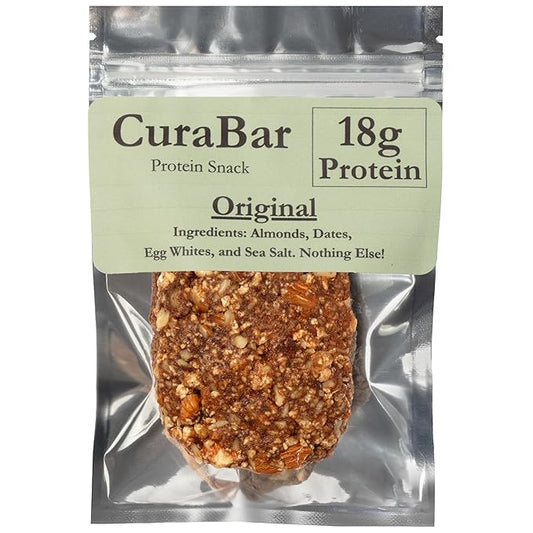 CuraBar Protein Bars – Original, 17g Protein, Low Carb, Gluten Free, Dairy Free, Healthy Snack, Seed Oil Free, No Artificial Ingredients, 12 Count