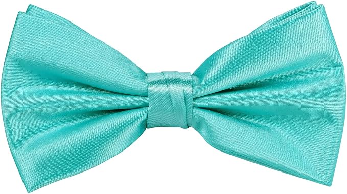 TIE G 5pcs Tie Set in WHITE OR BLACK GIFT BOX: Solid Color Necktie, Satin Bow Tie, Pocket Square, Lapel, Cuff Links