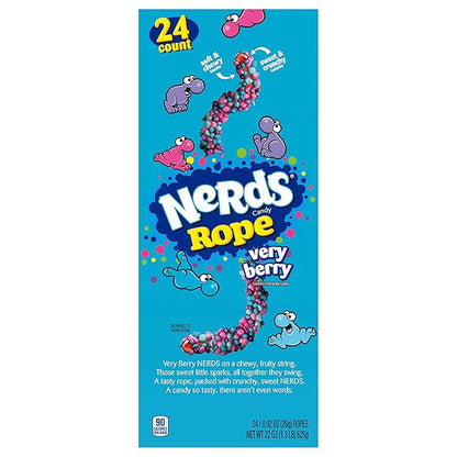 Nerds Rope Candy, Very Berry, 0.92 Ounce Ropes (Pack of 48)