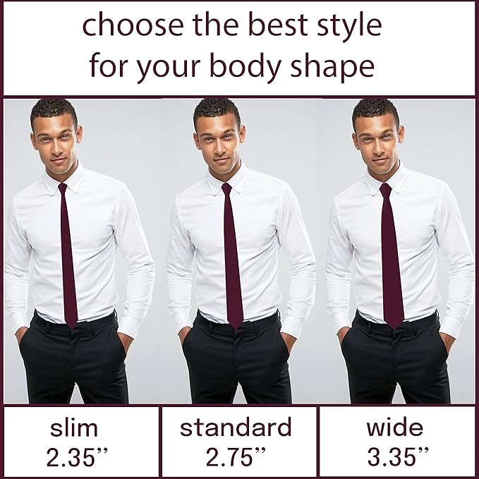 Men's Oxford Matt Neckties Solid Color for Adults Tuxedo Classic Design, by Bow Tie Hosue