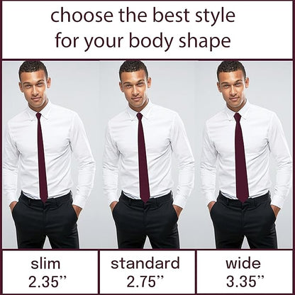 Men's Oxford Matt Neckties Solid Color for Adults Tuxedo Classic Design, by Bow Tie Hosue