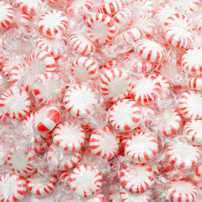 Holiday American Old Fashioned Peppermint Starlights Mints Hard Candy Discs Individually Wrapped Bulk 6 Lb's 450+ pcs (96-Oz)