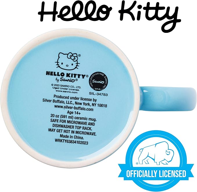 Silver Buffalo Sanrio Hello Kitty Good Vibes Ceramic Mug, 20 Ounces