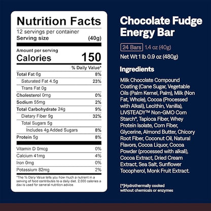 UCAN Energy Bars 2-Pack Bundle – Chocolate Fudge | 24 Bars Total (2 x 12 ct Boxes) | Low Sugar, Non-GMO, Keto-Friendly, Plant-Based, Gluten-Free, 1.4oz Bar