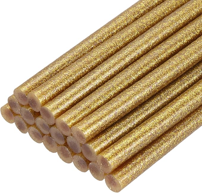 PATIKIL Hot Glue Sticks for Glue Gun, 20 Pcs Colored Hot Melt Adhesive Bulk Sticks for DIY Craft Projects Art Decoration Home Repairs, Golden Yellow (7.9" x 0.28")