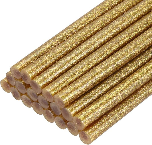 PATIKIL Hot Glue Sticks for Glue Gun, 20 Pcs Colored Hot Melt Adhesive Bulk Sticks for DIY Craft Projects Art Decoration Home Repairs, Golden Yellow (7.9" x 0.28")