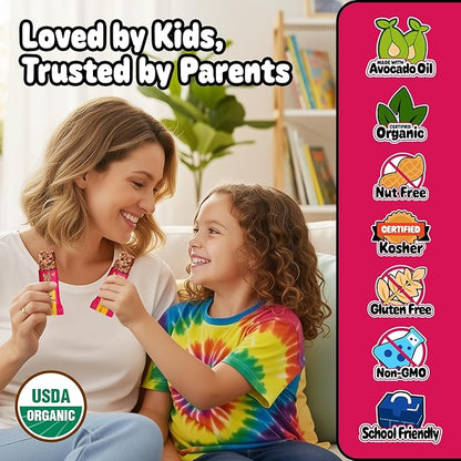 Snakkidz Organic Chewy Granola Bar, Allergen Free, Made with Avocado Oil, Low Sugar (15 Bars, Chocolate Chip)